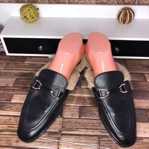 ZARA Faux Fur Loafer Slides